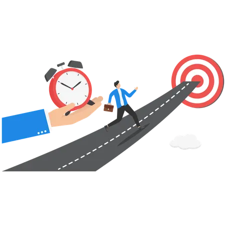 Businessman achieving target on time  Illustration