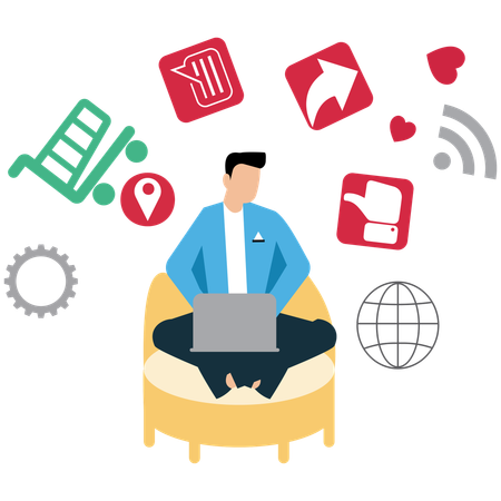 Businessman Adapting to Change Management  Illustration