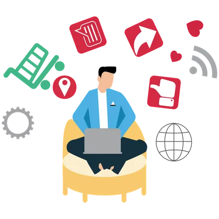 Businessman Adapting to Change Management  Illustration