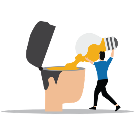 Businessman Add ideas or find new inspiration  Illustration