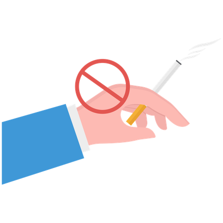 Businessman advices to quit smoking  Illustration