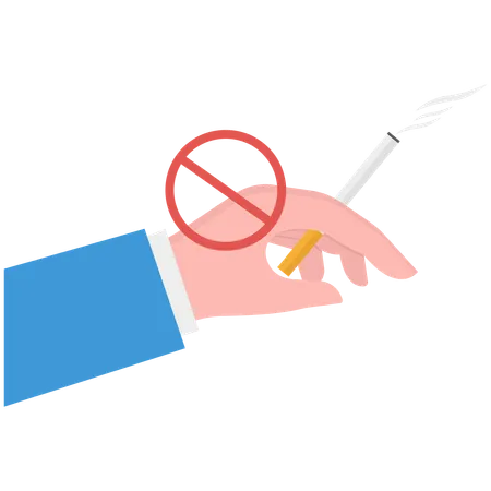 Businessman advices to quit smoking  Illustration