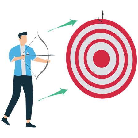 Businessman Aiming an Arrow at Target  Illustration