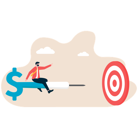 Businessman aiming at business target  Illustration