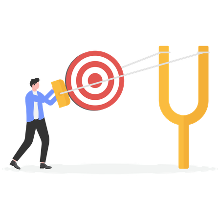 Businessman aiming at business target  Illustration