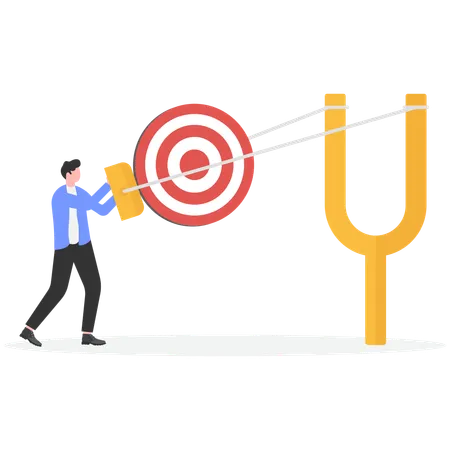 Businessman aiming at business target  Illustration