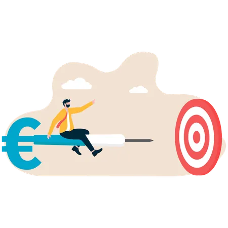 Businessman aiming at business target  Illustration