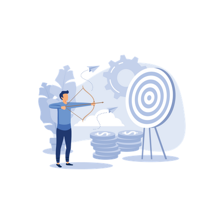 Businessman aiming at target  Illustration