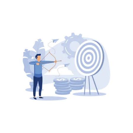 Businessman aiming at target  Illustration