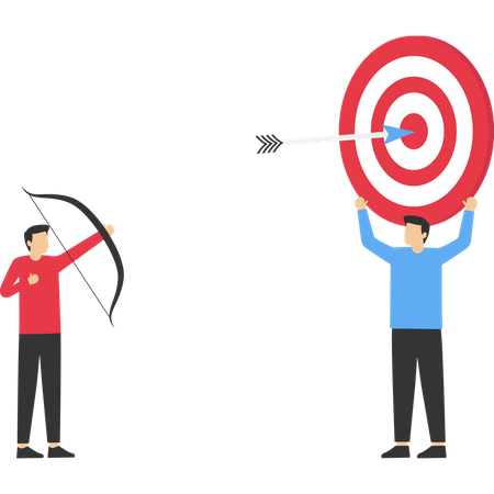 Businessman aiming at the target  Illustration