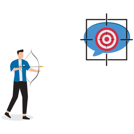 Businessman aiming business target  Illustration