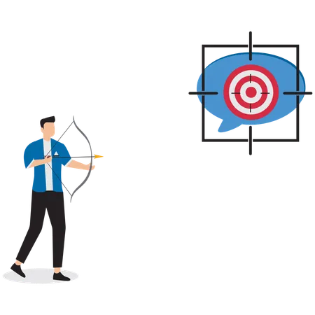 Businessman aiming business target  Illustration