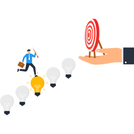 Businessman aiming for success  Illustration