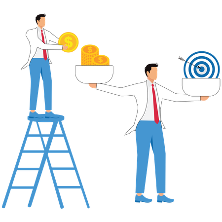 Businessman aiming for Target  Illustration