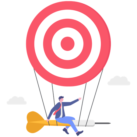 Businessman Aiming for target or goal  Illustration