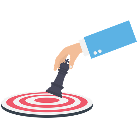 Businessman aiming to hit bullseye target  Illustration