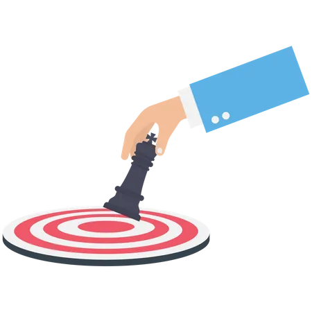 Businessman aiming to hit bullseye target  Illustration