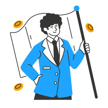 Businessman aims business target  Illustration