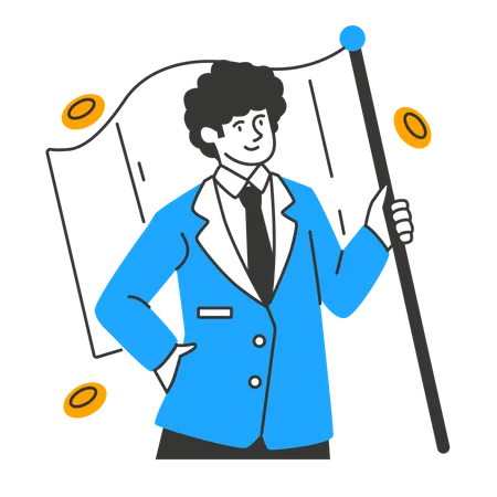 Businessman aims business target  Illustration