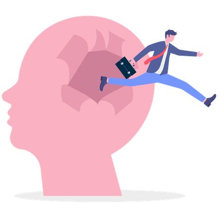 Businessman aims for creativity  Illustration