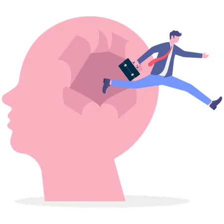 Businessman aims for creativity  Illustration