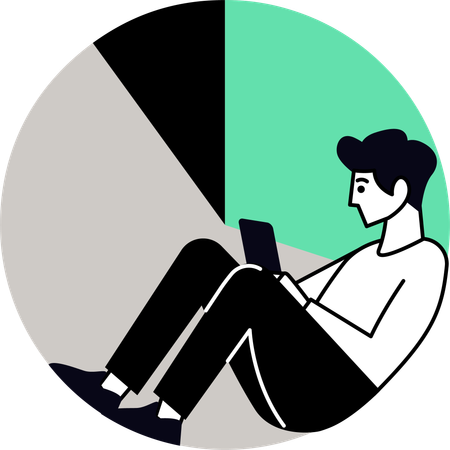 Businessman analysing business chart  Illustration
