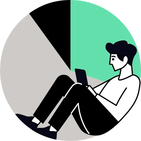 Businessman analysing business chart  Illustration