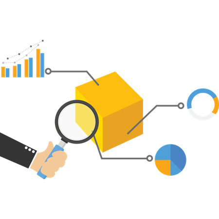 Businessman analysing business data  Illustration