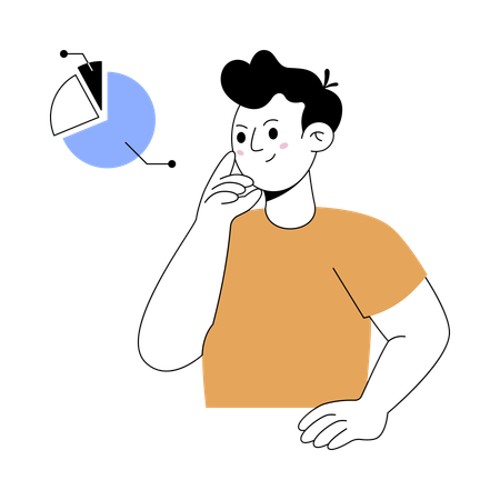 Businessman analysing business diagram  Illustration