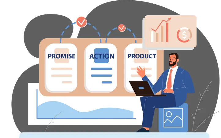 Businessman analysing business finance  Illustration