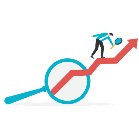 Businessman analysing business graph  Illustration