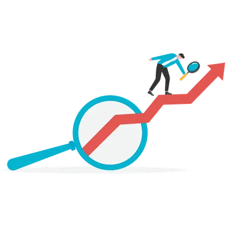 Businessman analysing business graph  Illustration