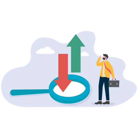 Businessman analysing business graph  Illustration