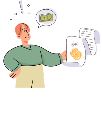 Businessman analysing business investment  Illustration