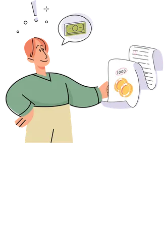Businessman analysing business investment  Illustration