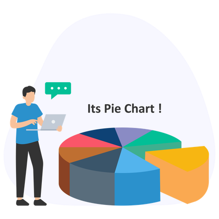 Businessman analysing business pie chart  Illustration