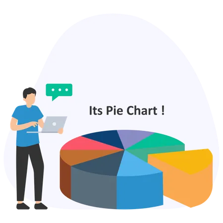 Businessman analysing business pie chart  Illustration