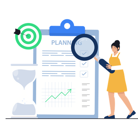 Businessman analysing business planning  Illustration