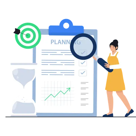 Businessman analysing business planning  Illustration