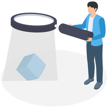 Businessman analysing business product  Illustration