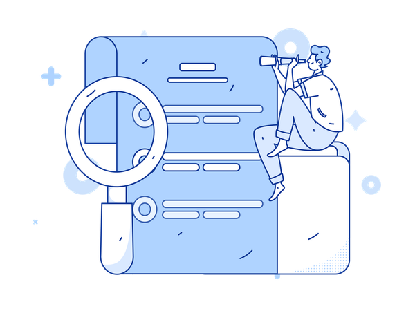 Businessman analysing business questionnaire  Illustration