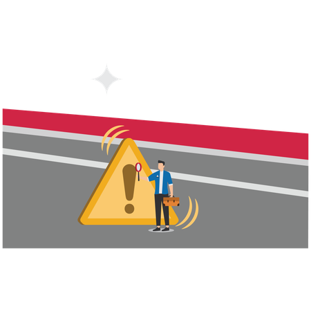 Businessman analysing business risk  Illustration