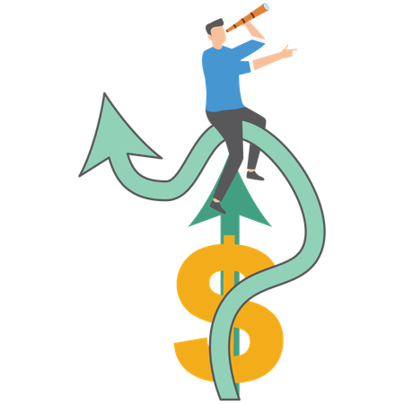 Businessman analysing business wealth  Illustration