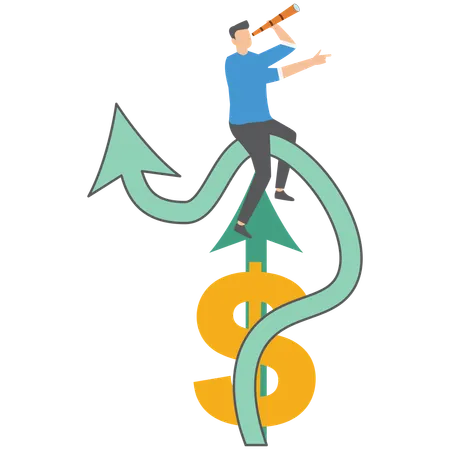 Businessman analysing business wealth  Illustration