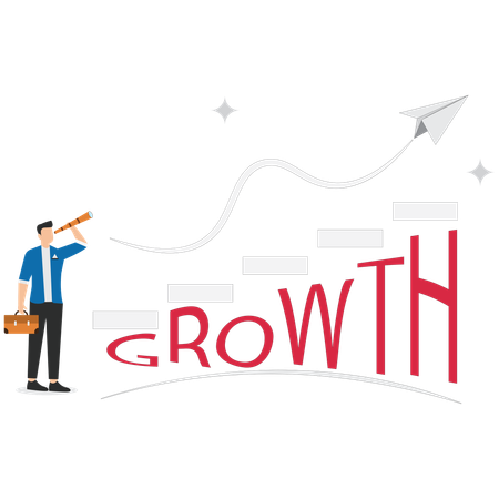 Businessman analysing growth chart  Illustration