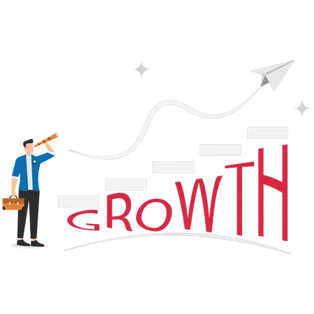 Businessman analysing growth chart  Illustration