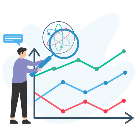 Businessman analysing market progress  Illustration