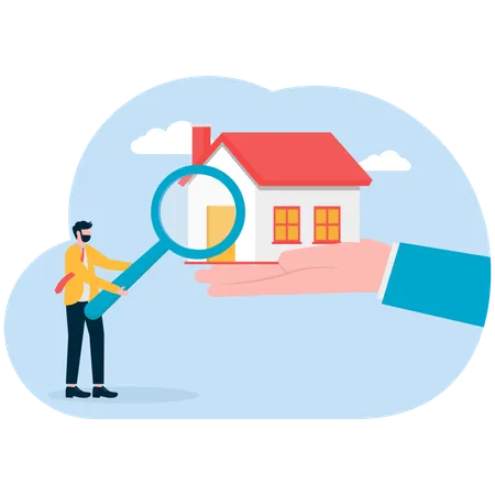 Businessman analysing real estate  Illustration