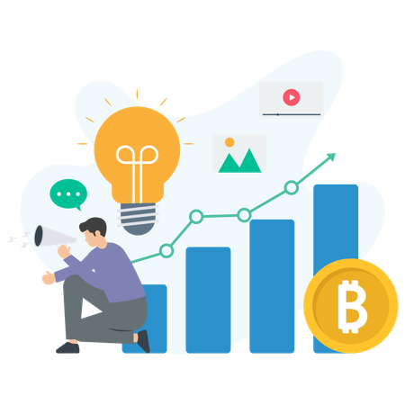 Businessman analysing sales graph  Illustration