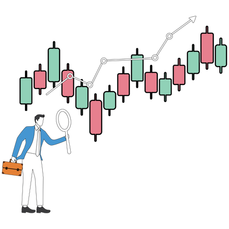 Businessman analysing stock market  Illustration